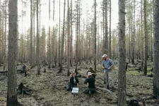 Forskare i skog. Foto.